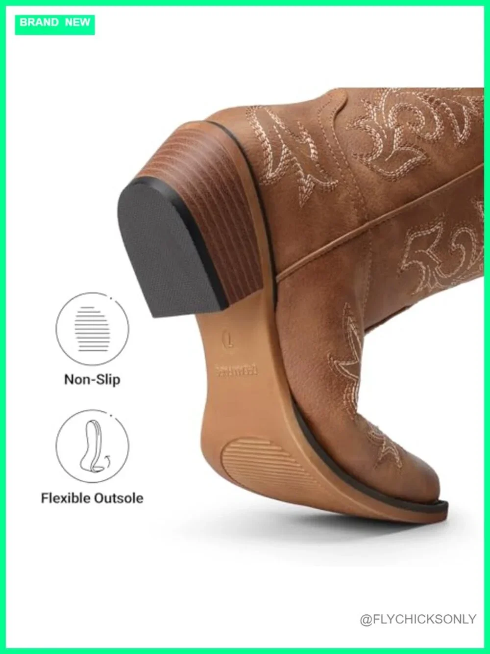 Women's Western Ankle Boots Square Toe Chunky Heels Faux Leather Slip-On
